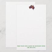 Australia Map Doodle Oranje Paars Briefpapier (Voorkant / Achterkant)