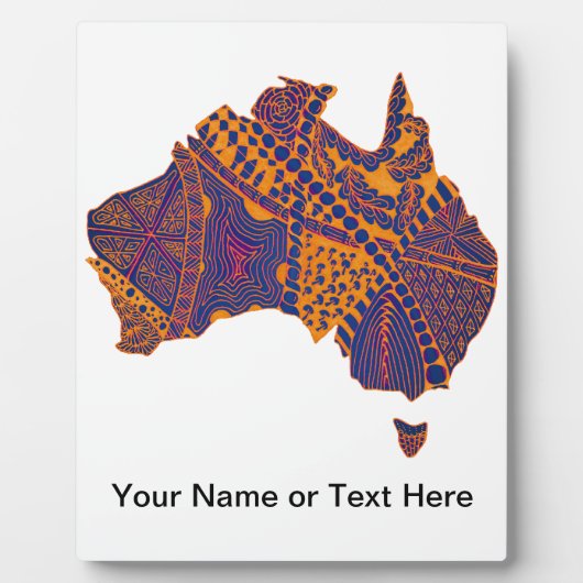 Australia Map Doodle Oranje Paars Fotoplaat (Voorkant)
