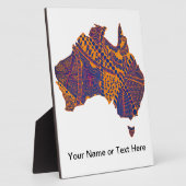 Australia Map Doodle Oranje Paars Fotoplaat (Zijkant)