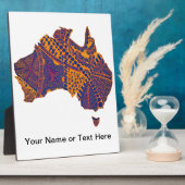 Australia Map Doodle Oranje Paars Fotoplaat (Zijkant)