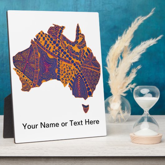 Australia Map Doodle Oranje Paars Fotoplaat (Zijkant)