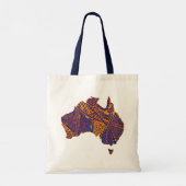 Australia Map Doodle Oranje Paars Large Canvas tas (Achterkant)