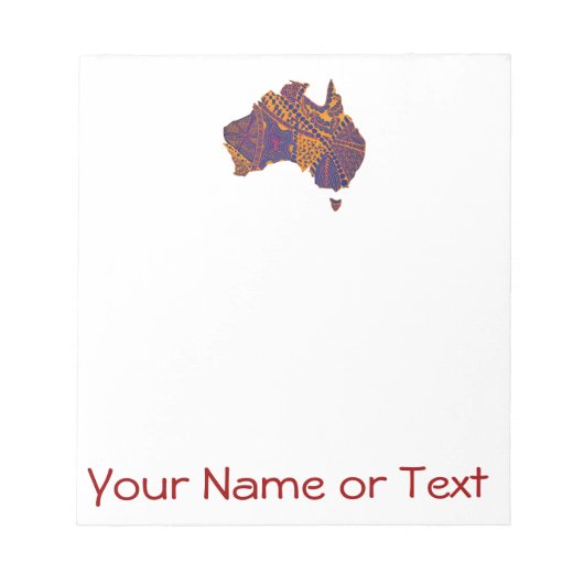 Australia Map Doodle Oranje Paars Notitieblok (Voorkant)