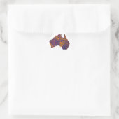 Australia Map Doodle Oranje Paars Sticker (Tas)