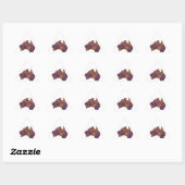 Australia Map Doodle Oranje Paars Sticker (Vel)