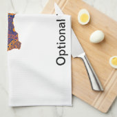 Australia Map Doodle Oranje Paars Theedoek (Quarter Fold)