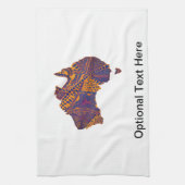 Australia Map Doodle Oranje Paars Theedoek (Verticaal)