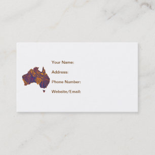 Australia Map Doodle Oranje Paars Visitekaartje