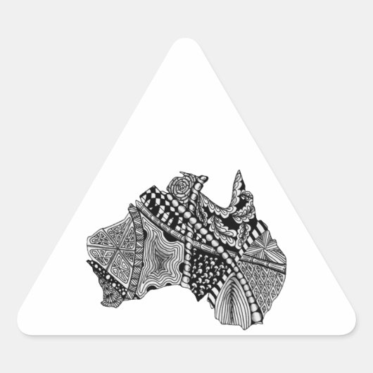 Australia Map Doodle Sticker (Voorkant)