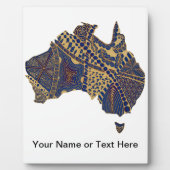 Australia Map Doodle Tan Red Blue Fotoplaat (Voorkant)