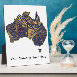Australia Map Doodle Tan Red Blue Fotoplaat