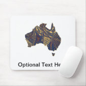 Australia Map Doodle Tan Red Blue Muismat (Met muis)