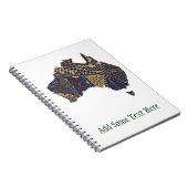 Australia Map Doodle Tan Red Blue Notitieboek (Rechterzijde)