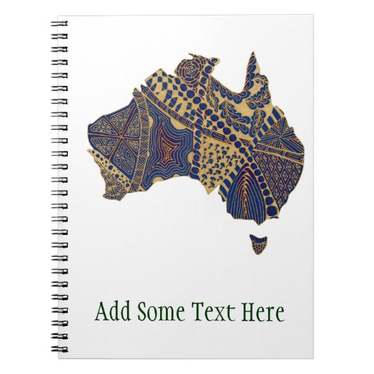 Australia Map Doodle Tan Red Blue Notitieboek (Voorkant)