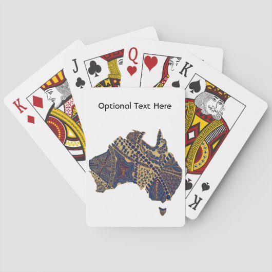 Australia Map Doodle Tan Red Blue Speelkaarten (Achterkant)