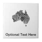 Australia Map Doodle Tegeltje (Voorkant)