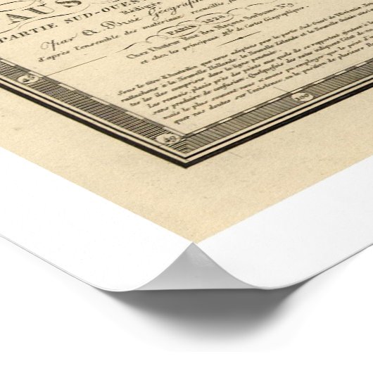 Australia Map getekend door Adrien Hubert Brue 182 Poster (Hoek)