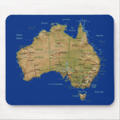 Australia Map Mousepad Muismat (Voorkant)