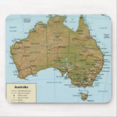 Australia Map Mousepad Muismat (Voorkant)