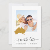Australia Map Photo Wedding Save the Date Kaart (Voorkant)