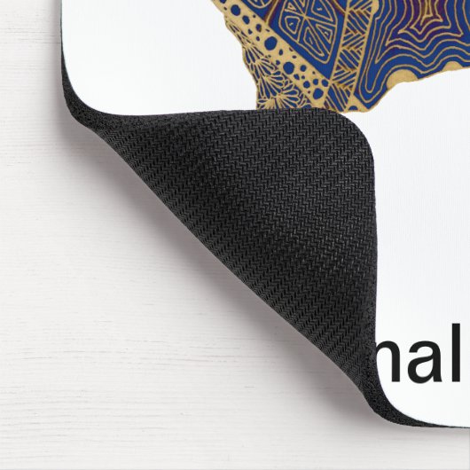 Australia Map Tan-Blue-Red Muismat (Hoek)