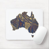 Australia Map Tan-Blue-Red Muismat (Met muis)