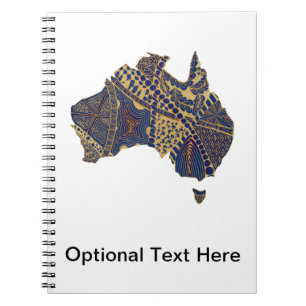 Australia Map Tan-Blue-Red Notitieboek
