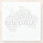 Australia Map Word Art Glazen Onderzetter (Achterkant)