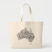 Australia Map Word Art Grote Tote Bag (Voorkant)