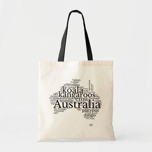 Australia Map Word Art Tote Bag (Voorkant)
