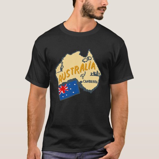 Australia Marking Flags Koala Boomerang Canberra T-shirt (Voorkant)