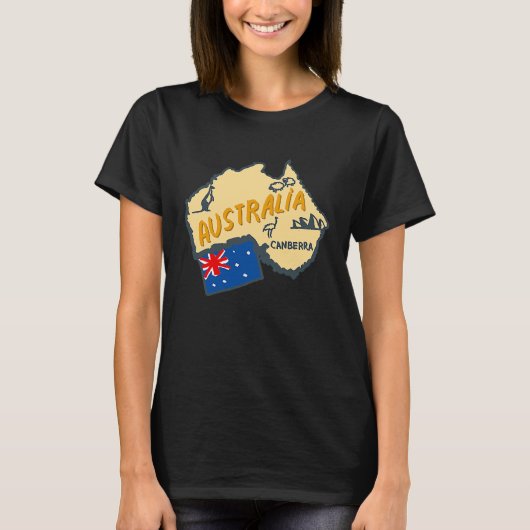 Australia Marking Flags Koala Boomerang Canberra T-shirt (Voorkant)