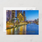 Australia Melbourne night time river afbeelding Briefkaart (Voorkant / Achterkant)