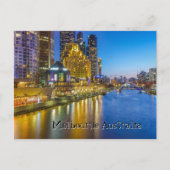 Australia Melbourne night time river afbeelding Briefkaart (Voorkant)