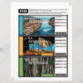 Australia Mock Ticket voor reizen en evenementen (Voorkant / Achterkant)