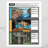 Australia Mock Ticket voor reizen en evenementen (Voorkant)