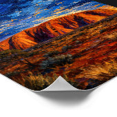 Australia: Mystic Night Uluru Art Souvenir Poster (Hoek)