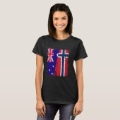 Australia Norway Half Flag Australian Norwegian An T-shirt (Voorkant volledig)