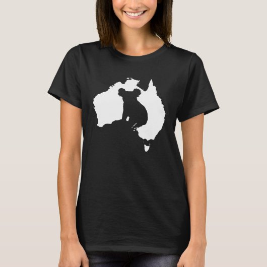 Australia Outline Koala Silhouette - Australian Ko T-shirt (Voorkant)
