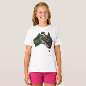 Australia Outline Laughing Kookaburra in a Tree T-shirt (Voorkant volledig)