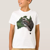 Australia Outline Laughing Kookaburra in a Tree