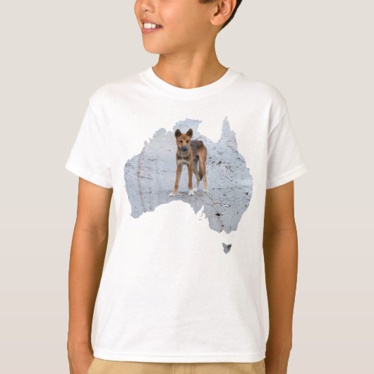 Australia Outline Shape Dingo Fraser Island T-shirt (Voorkant)