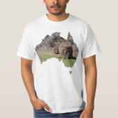 Australia Outline Shape Quokka Grass T-shirt (Voorkant)