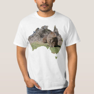 Australia Outline Shape Quokka Grass T-shirt