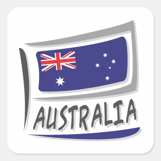 Australia Pride X-vlag Vierkante Sticker (Voorkant)