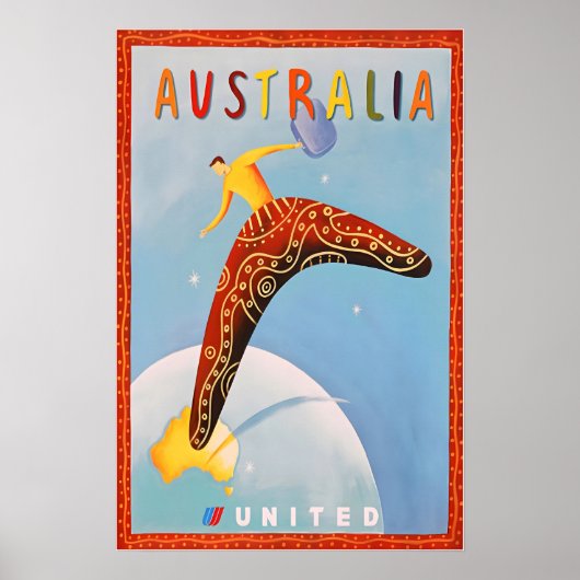 Australia Print Travel Poster Australian Art (Voorkant)