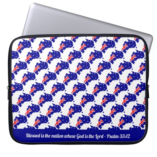 AUSTRALIA Psalm 33:12-laptop zonder schroefdraad Laptop Sleeve (Voorkant)