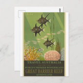 Australia Queensland Vintage Travel Briefkaart (Voorkant / Achterkant)