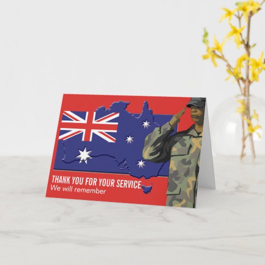 Australia REMEMBRANCE DAY Armed Forces Kaart (Gele Bloem)