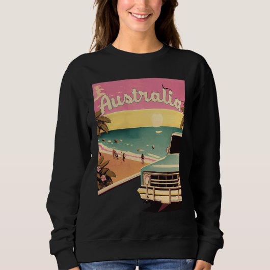 Australia Retro Beach Vacation Graphics Australian Trui (Voorkant)